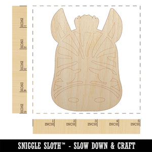 Charming Kawaii Chibi Zebra Face Blushing Cheeks Unfinished Wood Shape Piece Cutout for DIY Craft Projects