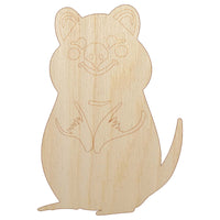 Cheerful Standing Quokka Unfinished Wood Shape Piece Cutout for DIY Craft Projects