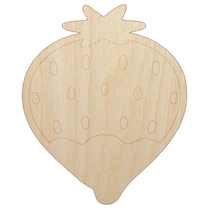 Cute and Delicious Chocolate Covered Strawberry Unfinished Wood Shape Piece Cutout for DIY Craft Projects