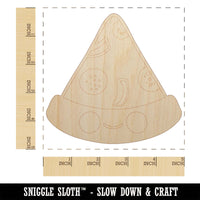 Deliciously Kawaii Chibi Pizza Slice Unfinished Wood Shape Piece Cutout for DIY Craft Projects