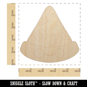 Deliciously Kawaii Chibi Pizza Slice Unfinished Wood Shape Piece Cutout for DIY Craft Projects