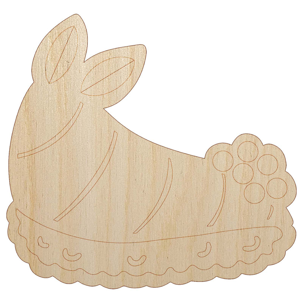 Funny Sea Bunny Shaped Sushi Nudibranch Unfinished Wood Shape Piece Cutout for DIY Craft Projects