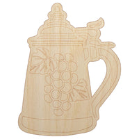 Hand Drawn German Beer Stein Unfinished Wood Shape Piece Cutout for DIY Craft Projects