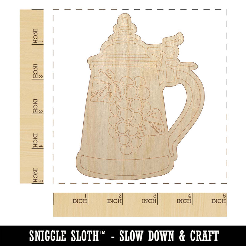 Hand Drawn German Beer Stein Unfinished Wood Shape Piece Cutout for DIY Craft Projects