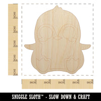 Precious Kawaii Chibi Baby Penguin Sitting Unfinished Wood Shape Piece Cutout for DIY Craft Projects