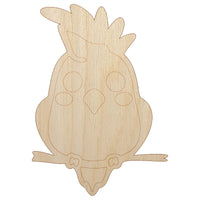 Precious Kawaii Chibi Sulphur-Crested Cockatoo Unfinished Wood Shape Piece Cutout for DIY Craft Projects