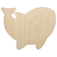 Sweet Kawaii Chibi Killer Whale Unfinished Wood Shape Piece Cutout for DIY Craft Projects