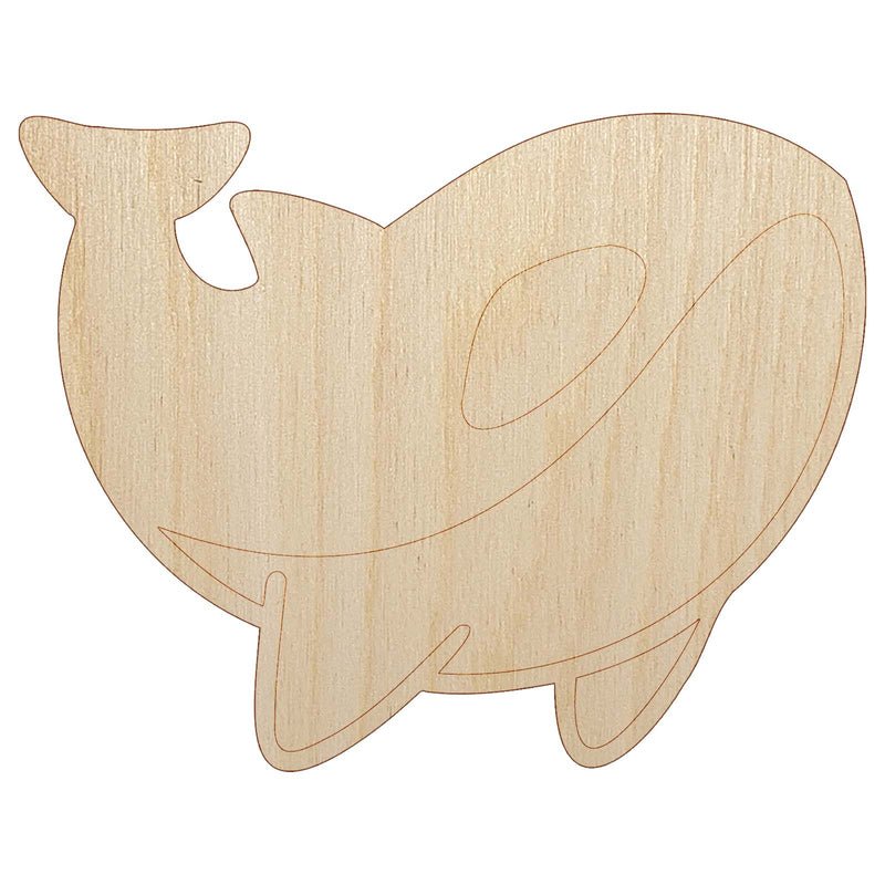 Sweet Kawaii Chibi Killer Whale Unfinished Wood Shape Piece Cutout for DIY Craft Projects