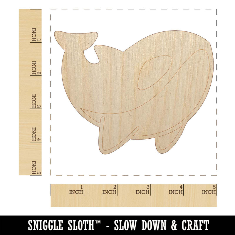 Sweet Kawaii Chibi Killer Whale Unfinished Wood Shape Piece Cutout for DIY Craft Projects