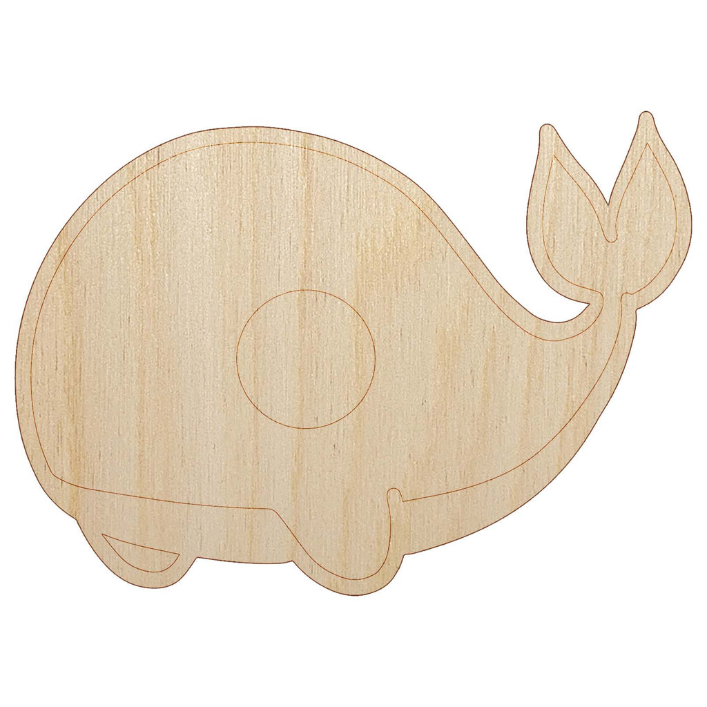 Sweet Kawaii Chibi Whale Unfinished Wood Shape Piece Cutout for DIY Craft Projects