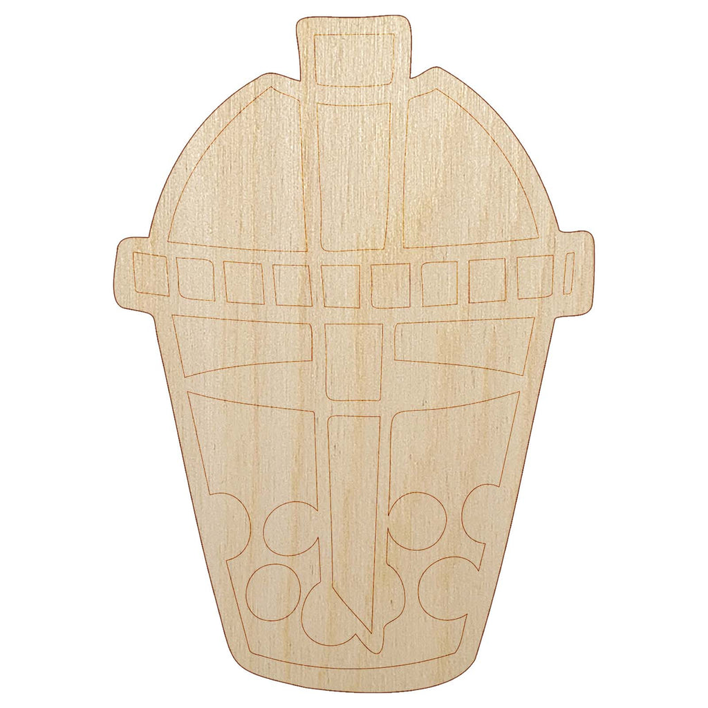 Yummy Bubble Tea Boba Milk Dessert Drink Unfinished Wood Shape Piece Cutout for DIY Craft Projects