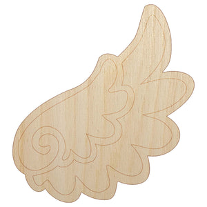 Adorable Angelic Feathered Right Wing Unfinished Wood Shape Piece Cutout for DIY Craft Projects