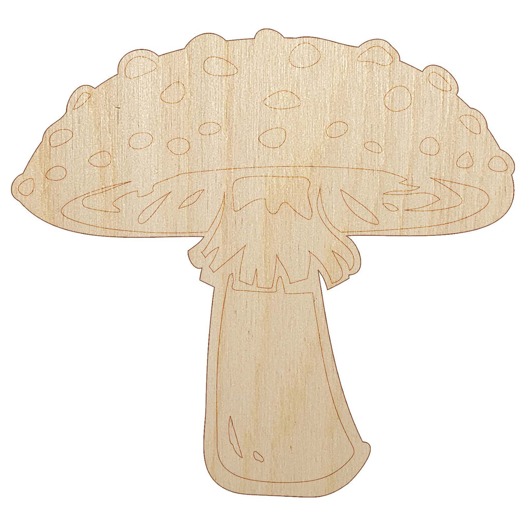 Amanita Muscaria Fly Agaric Poisonous Mushroom Whimsical Toadstool Unfinished Wood Shape Piece Cutout for DIY Craft Projects