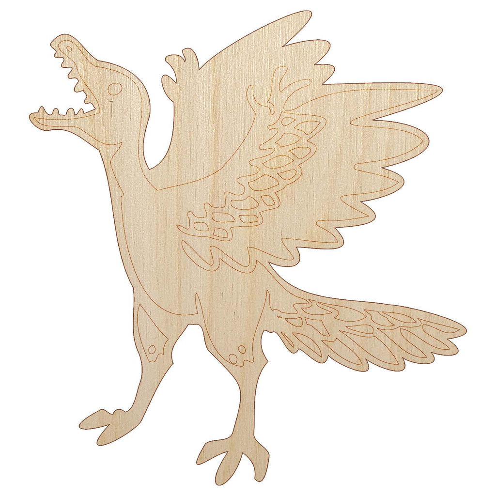 Archaeopteryx Winged Feathered Bird Like Dinosaur Unfinished Wood Shape Piece Cutout for DIY Craft Projects