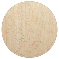 Astronaut In Space on the Moon Unfinished Wood Shape Piece Cutout for DIY Craft Projects