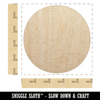 Astronaut In Space on the Moon Unfinished Wood Shape Piece Cutout for DIY Craft Projects