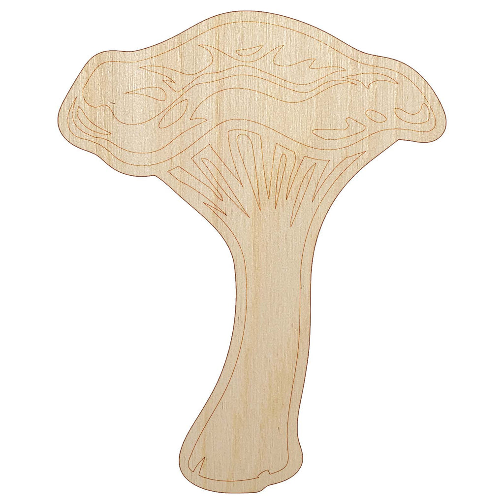 Chanterelle Mushroom Fungus Fungi Unfinished Wood Shape Piece Cutout for DIY Craft Projects