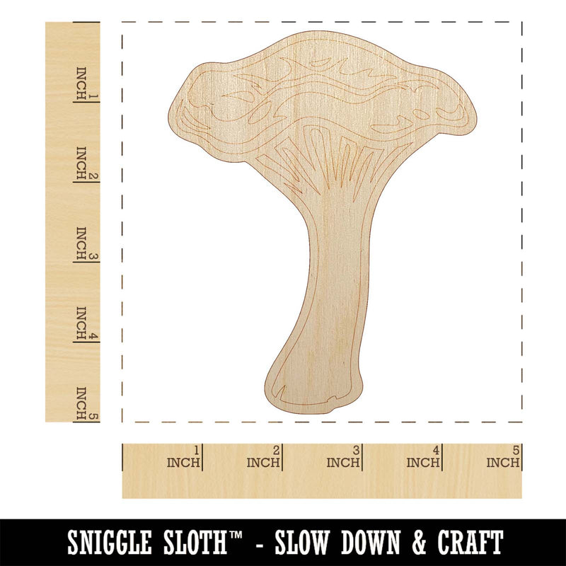 Chanterelle Mushroom Fungus Fungi Unfinished Wood Shape Piece Cutout for DIY Craft Projects