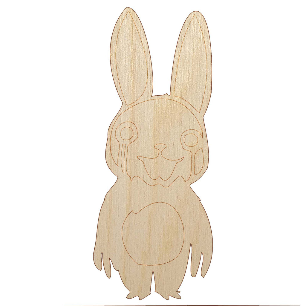 Creepy Spooky Murder Bunny Rabbit Horror Unfinished Wood Shape Piece Cutout for DIY Craft Projects