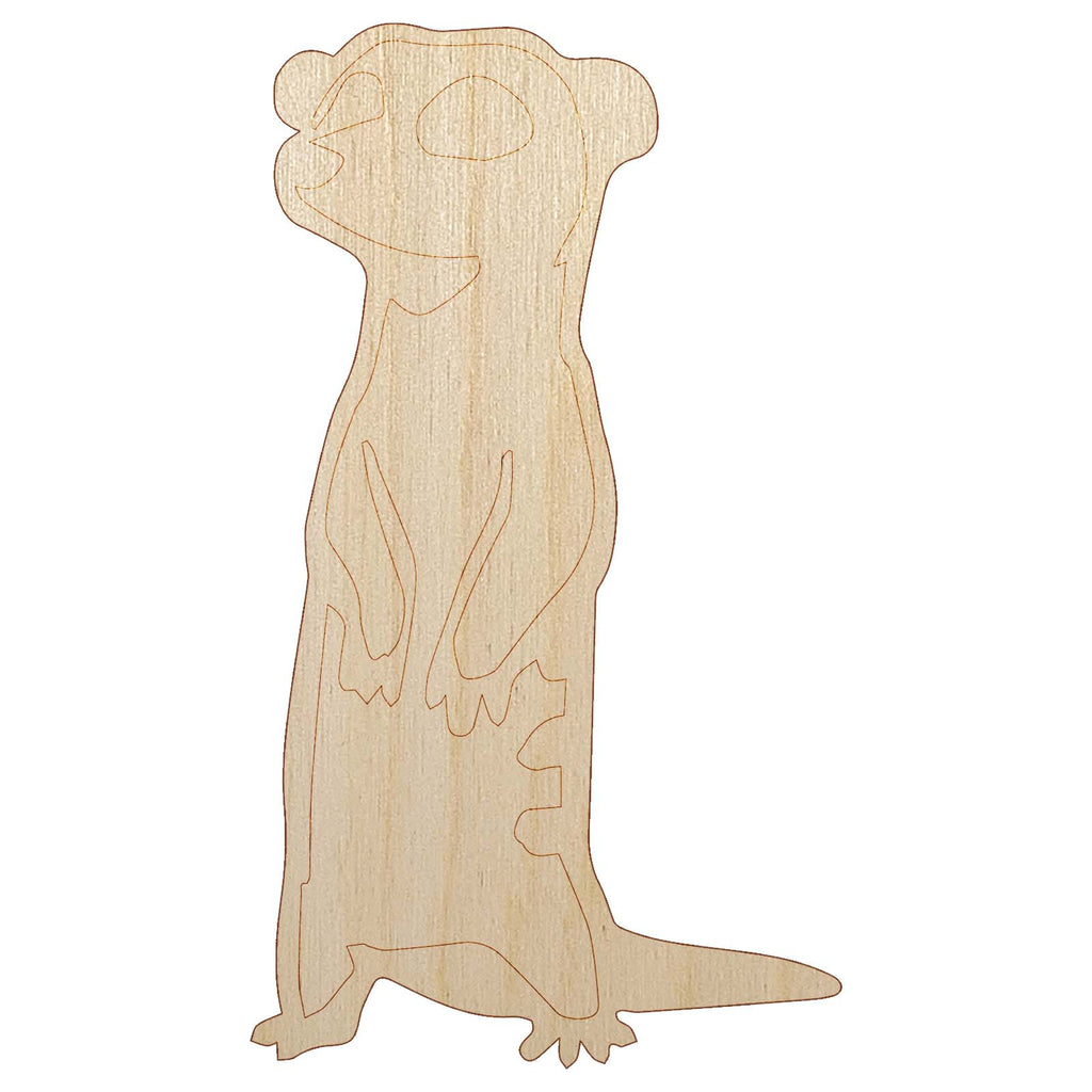 Curious Standing African Meerkat Unfinished Wood Shape Piece Cutout for DIY Craft Projects