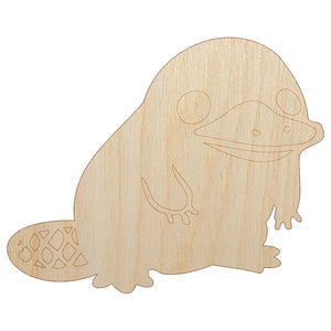 Cute Weird Duck Billed Platypus Unfinished Wood Shape Piece Cutout for DIY Craft Projects