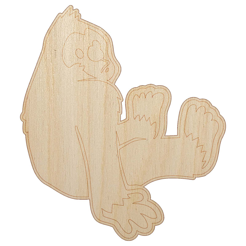 Bigfoot Sasquatch Sitting Cryptozoology Unfinished Wood Shape Piece Cutout for DIY Craft Projects