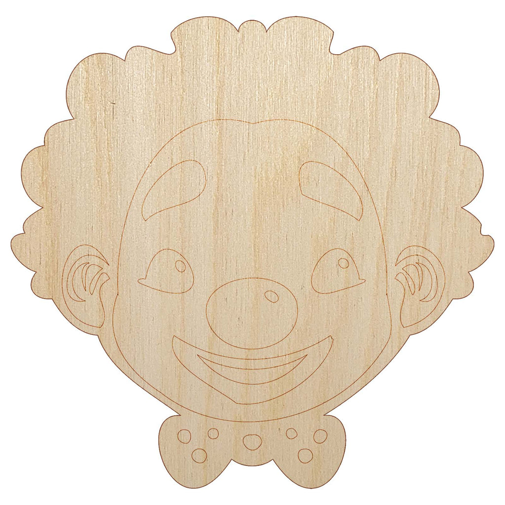 Cute Chibi Circus Party Clown Child Kid Unfinished Wood Shape Piece Cutout for DIY Craft Projects