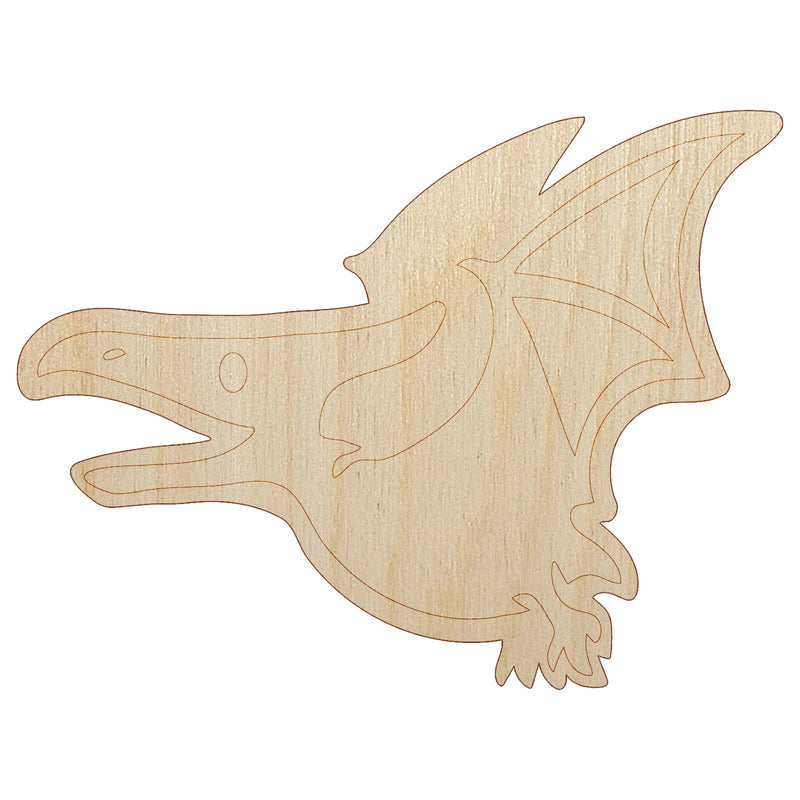 Cute Dinosaur Pterodactyl Pteranodon Flying Unfinished Wood Shape Piece Cutout for DIY Craft Projects