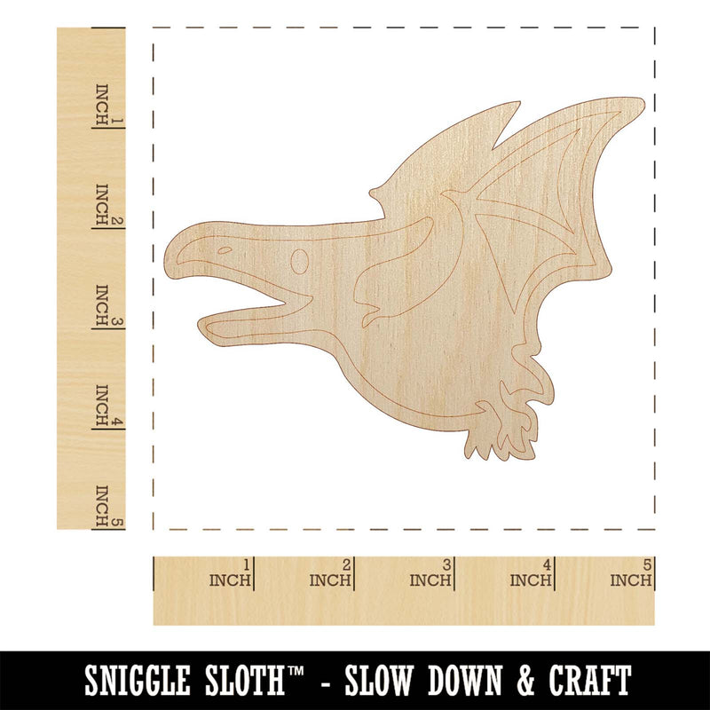 Cute Dinosaur Pterodactyl Pteranodon Flying Unfinished Wood Shape Piece Cutout for DIY Craft Projects