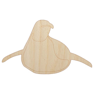 Cute Emperor Penguin Laying or Sliding on Belly Unfinished Wood Shape Piece Cutout for DIY Craft Projects