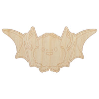 Cute Little Fuzzy Bat Unfinished Wood Shape Piece Cutout for DIY Craft Projects