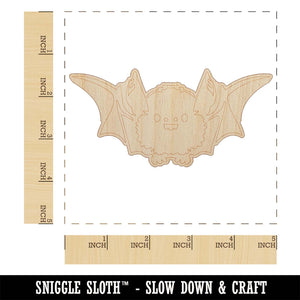 Cute Little Fuzzy Bat Unfinished Wood Shape Piece Cutout for DIY Craft Projects