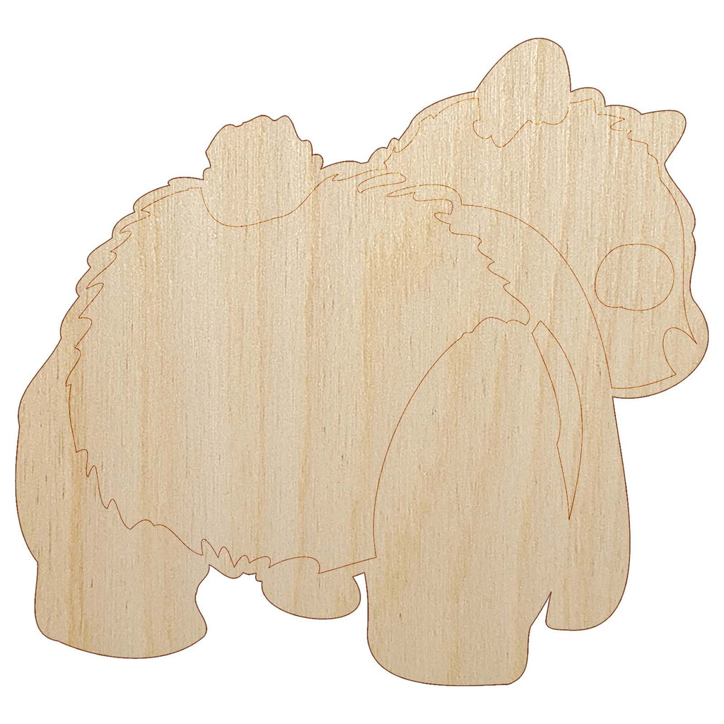 Cute Panda Bear Butt Behind Unfinished Wood Shape Piece Cutout for DIY Craft Projects