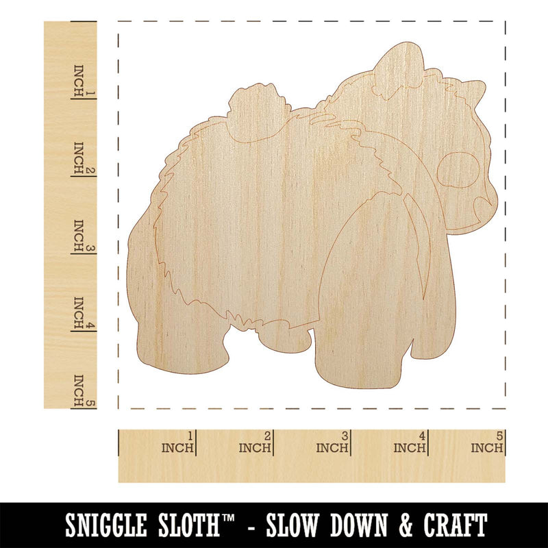 Cute Panda Bear Butt Behind Unfinished Wood Shape Piece Cutout for DIY Craft Projects