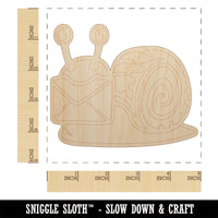 Cute Snail with Mail Gastropod Unfinished Wood Shape Piece Cutout for DIY Craft Projects