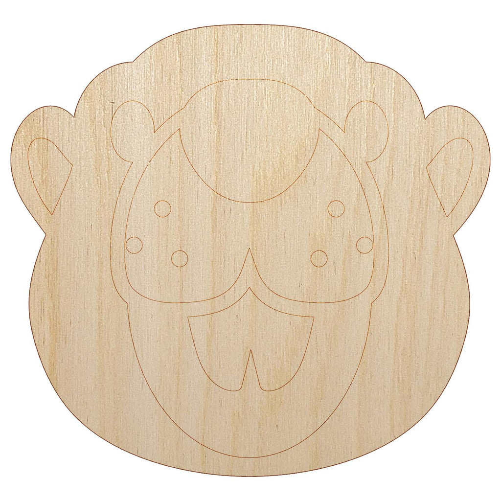 Cute Toothy Beaver Head Unfinished Wood Shape Piece Cutout for DIY Craft Projects