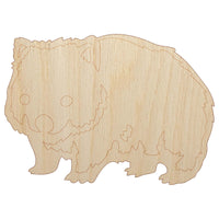 Cute Wombat Australian Marsupial Unfinished Wood Shape Piece Cutout for DIY Craft Projects