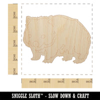 Cute Wombat Australian Marsupial Unfinished Wood Shape Piece Cutout for DIY Craft Projects