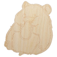 Darling Hamster Rodent Enjoying Sunflower Seed Unfinished Wood Shape Piece Cutout for DIY Craft Projects