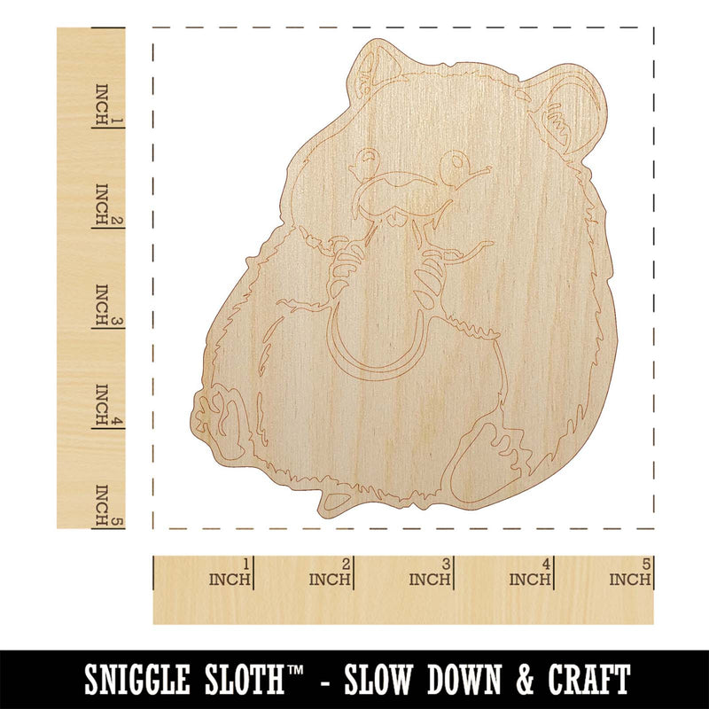 Darling Hamster Rodent Enjoying Sunflower Seed Unfinished Wood Shape Piece Cutout for DIY Craft Projects