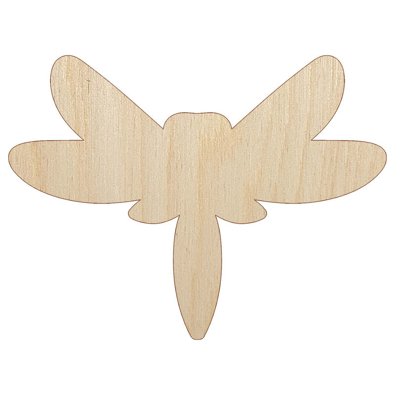 Elegant Abstract Dragonfly Line Art Unfinished Wood Shape Piece Cutout for DIY Craft Projects