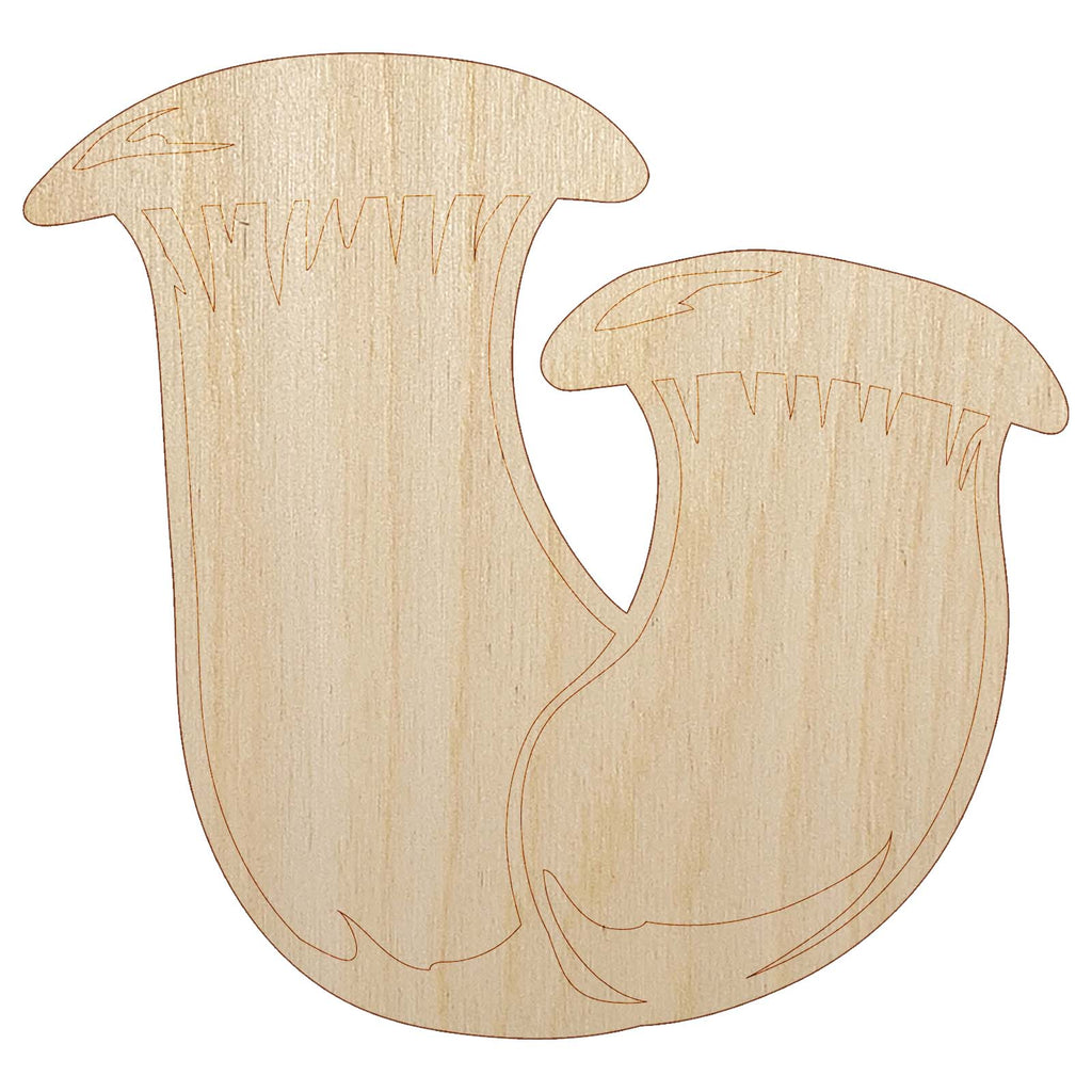 Eryngii King Oyster Trumpet Mushroom Fungus Unfinished Wood Shape Piece Cutout for DIY Craft Projects