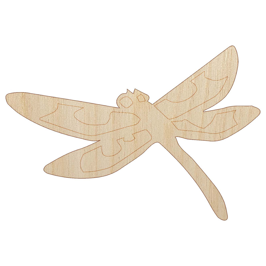 Flying Dragonfly with Spotted Wings Insect Darter Unfinished Wood Shape Piece Cutout for DIY Craft Projects