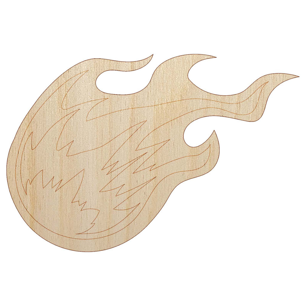 Flying Fireball Hot Flame Wizard Magic Spell Unfinished Wood Shape Piece Cutout for DIY Craft Projects