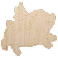 Flying Pig with Wings Unfinished Wood Shape Piece Cutout for DIY Craft Projects