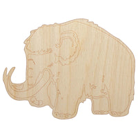 Fuzzy Fluffy Wooly Mammoth Unfinished Wood Shape Piece Cutout for DIY Craft Projects