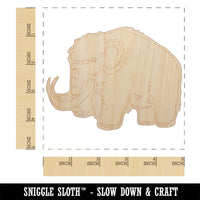 Fuzzy Fluffy Wooly Mammoth Unfinished Wood Shape Piece Cutout for DIY Craft Projects