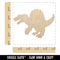 Hungry Spinosaurus Dinosaur with Sail Spines Unfinished Wood Shape Piece Cutout for DIY Craft Projects