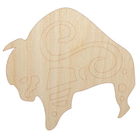 Southwest Native American Bison Buffalo Spirit Animal Unfinished Wood Shape Piece Cutout for DIY Craft Projects