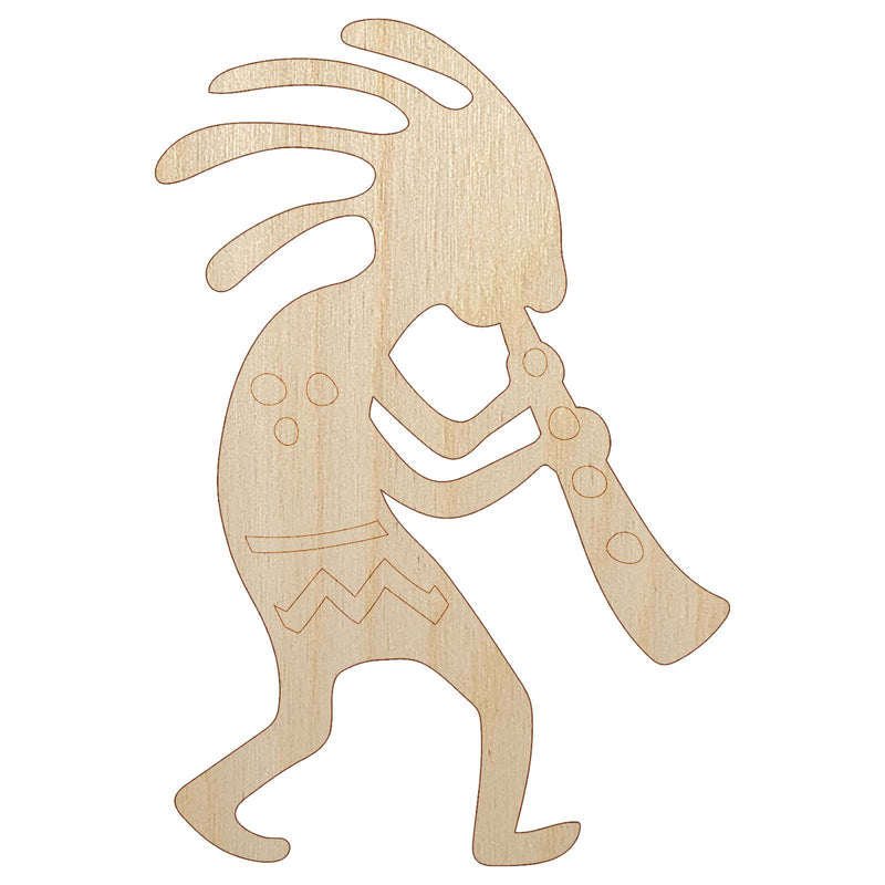 Kokopelli Southwest Native American Fertility Deity Unfinished Wood Shape Piece Cutout for DIY Craft Projects